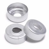 Cap, crimp, headspace, 20 mm, silver aluminum cap with safety feature, no septa, 100/pk. Cap size: 2